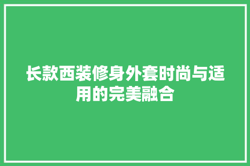 长款西装修身外套时尚与适用的完美融合
