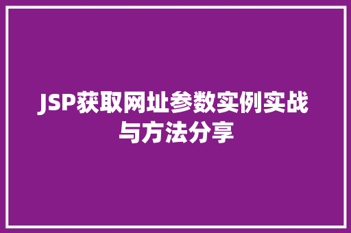 JSP获取网址参数实例实战与方法分享  第1张