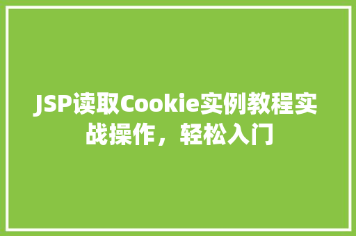 JSP读取Cookie实例教程实战操作，轻松入门