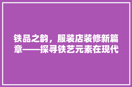 铁品之韵，服装店装修新篇章——探寻铁艺元素在现代服装店设计中的应用