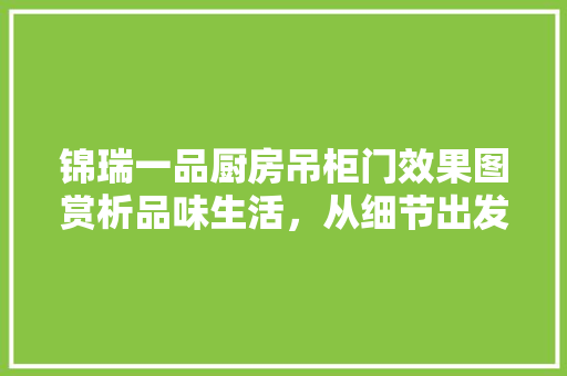 锦瑞一品厨房吊柜门效果图赏析品味生活，从细节出发
