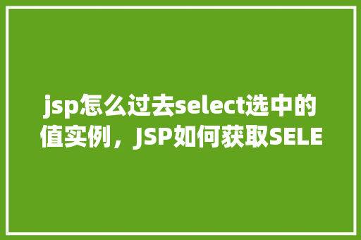 jsp怎么过去select选中的值实例，JSP如何获取SELECT选中的值实例