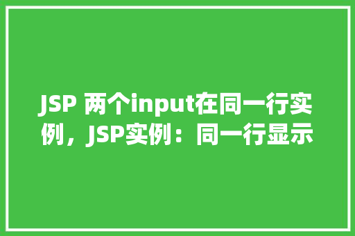 JSP 两个input在同一行实例，JSP实例：同一行显示两个input输入框  第1张