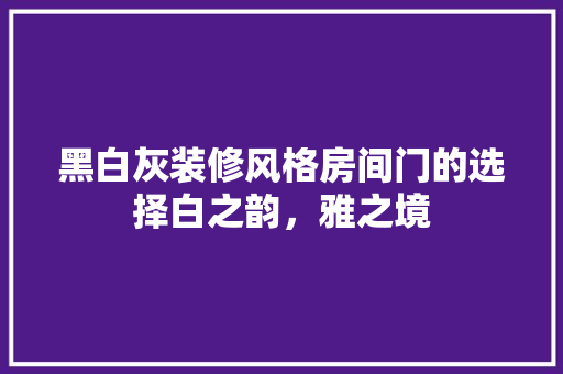 黑白灰装修风格房间门的选择白之韵，雅之境