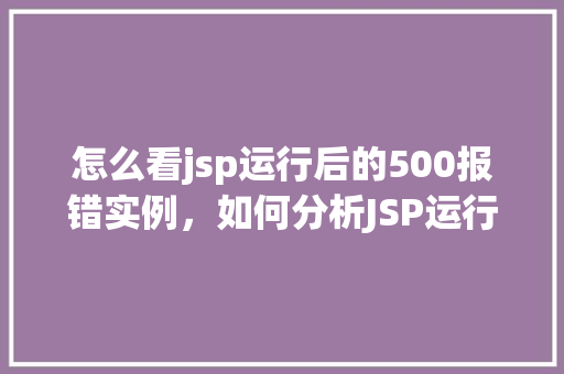 怎么看jsp运行后的500报错实例，如何分析JSP运行后的500错误实例  第1张