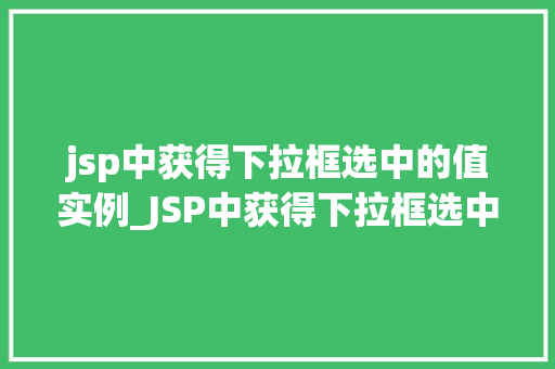 jsp中获得下拉框选中的值实例_JSP中获得下拉框选中的值实例实战与代码分享
