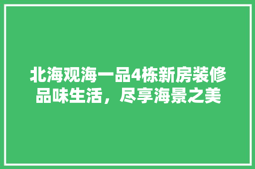 北海观海一品4栋新房装修品味生活，尽享海景之美  第1张