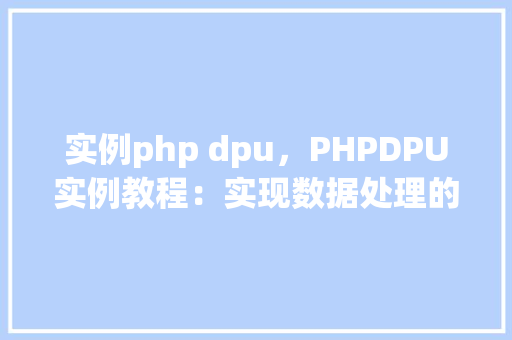 实例php dpu，PHPDPU实例教程：实现数据处理的完整例子