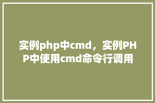 实例php中cmd，实例PHP中使用cmd命令行调用
