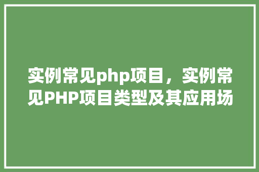 实例常见php项目，实例常见PHP项目类型及其应用场景