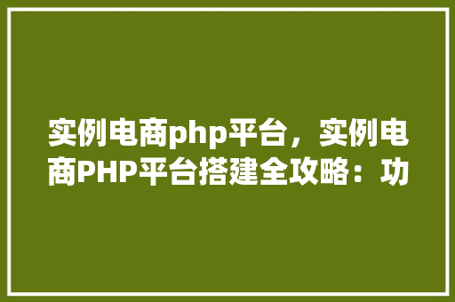 实例电商php平台，实例电商PHP平台搭建全攻略：功能与特点一览