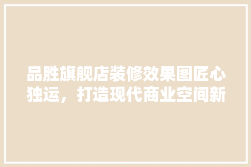 品胜旗舰店装修效果图匠心独运，打造现代商业空间新标杆