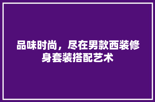 品味时尚，尽在男款西装修身套装搭配艺术