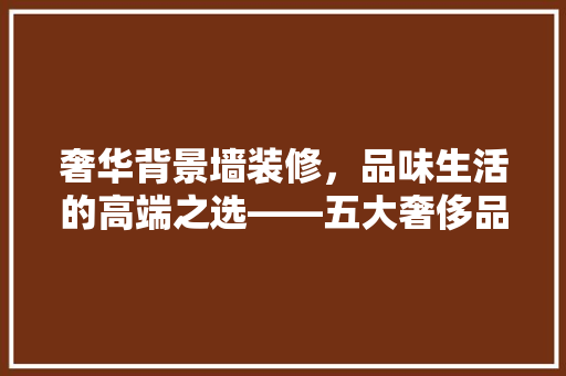 奢华背景墙装修，品味生活的高端之选——五大奢侈品品牌推荐