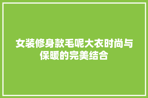 女装修身款毛呢大衣时尚与保暖的完美结合