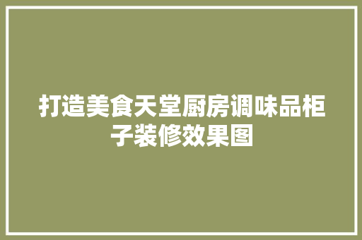 打造美食天堂厨房调味品柜子装修效果图