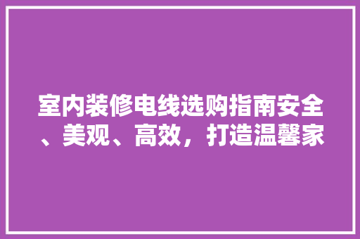 室内装修电线选购指南安全、美观、高效，打造温馨家居