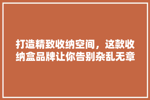 打造精致收纳空间，这款收纳盒品牌让你告别杂乱无章！
