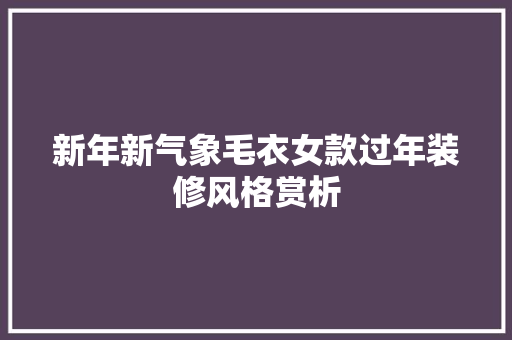 新年新气象毛衣女款过年装修风格赏析