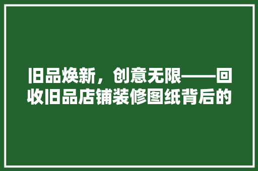 旧品焕新，创意无限——回收旧品店铺装修图纸背后的设计智慧