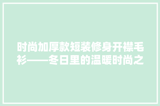 时尚加厚款短装修身开襟毛衫——冬日里的温暖时尚之选