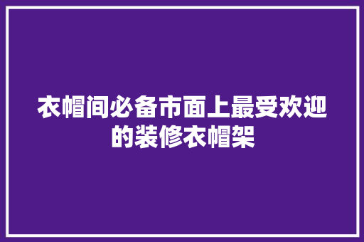 衣帽间必备市面上最受欢迎的装修衣帽架