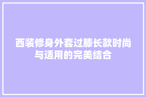 西装修身外套过膝长款时尚与适用的完美结合