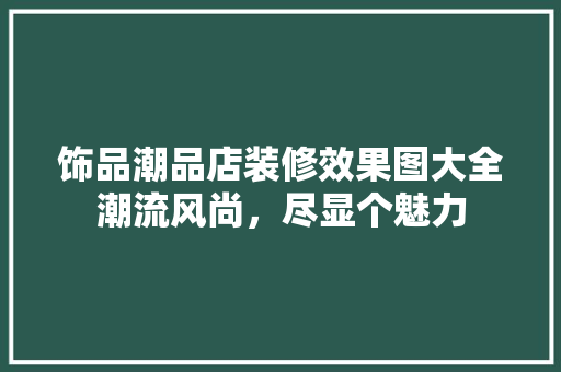 饰品潮品店装修效果图大全潮流风尚，尽显个魅力