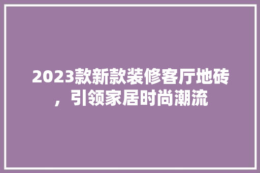 2023款新款装修客厅地砖，引领家居时尚潮流