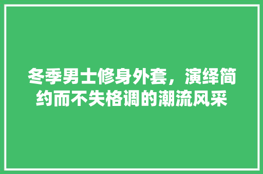 冬季男士修身外套，演绎简约而不失格调的潮流风采