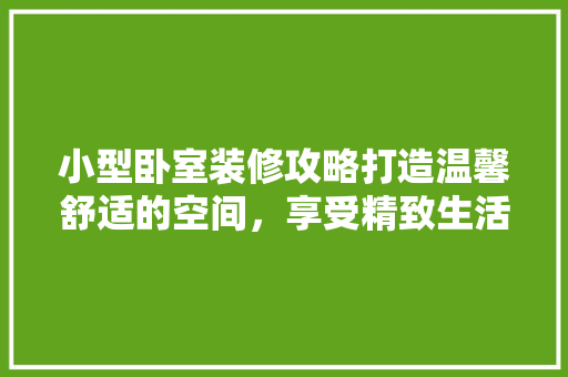 小型卧室装修攻略打造温馨舒适的空间，享受精致生活