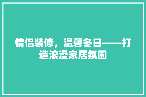 情侣装修，温馨冬日——打造浪漫家居氛围