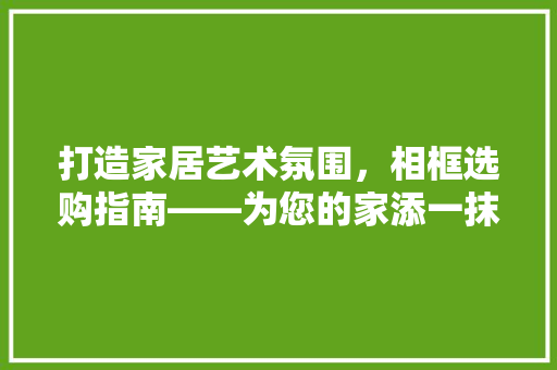 打造家居艺术氛围，相框选购指南——为您的家添一抹色彩