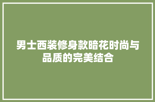 男士西装修身款暗花时尚与品质的完美结合