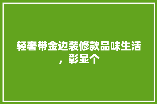 轻奢带金边装修款品味生活，彰显个