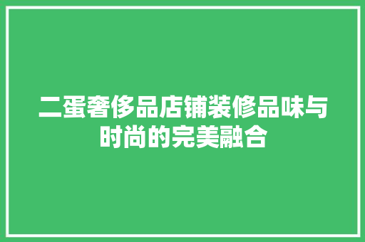 二蛋奢侈品店铺装修品味与时尚的完美融合