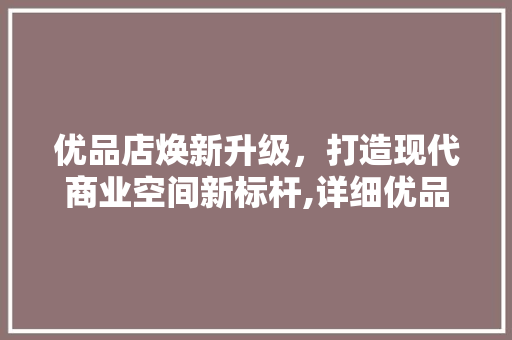 优品店焕新升级，打造现代商业空间新标杆,详细优品店装修升级例子图