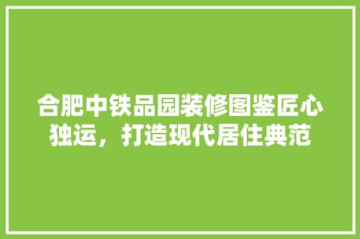 合肥中铁品园装修图鉴匠心独运，打造现代居住典范