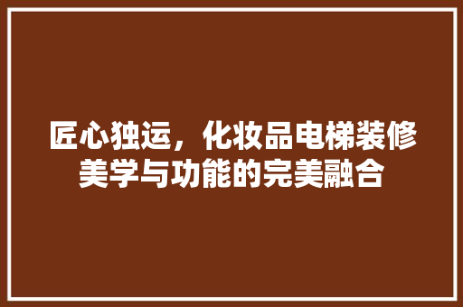 匠心独运，化妆品电梯装修美学与功能的完美融合
