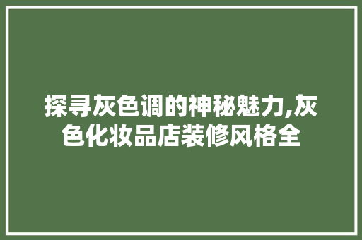 探寻灰色调的神秘魅力,灰色化妆品店装修风格全