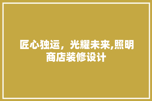 匠心独运，光耀未来,照明商店装修设计