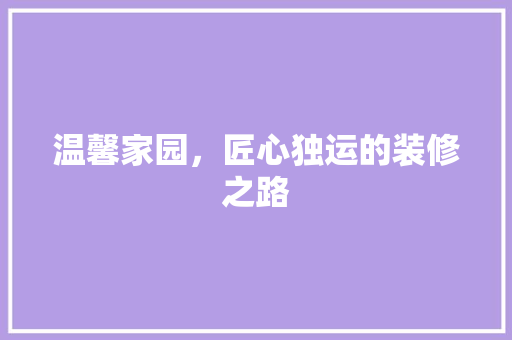 温馨家园，匠心独运的装修之路  第1张