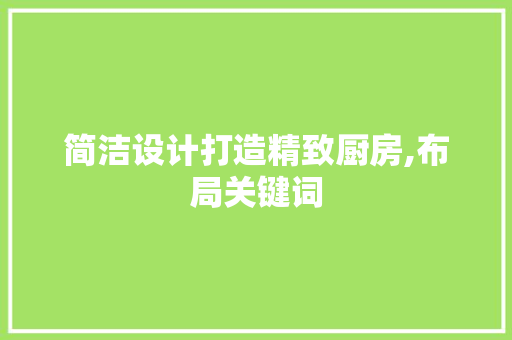 简洁设计打造精致厨房,布局关键词  第1张
