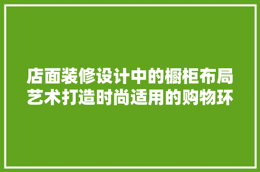 店面装修设计中的橱柜布局艺术打造时尚适用的购物环境