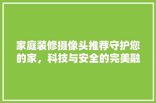 家庭装修摄像头推荐守护您的家，科技与安全的完美融合