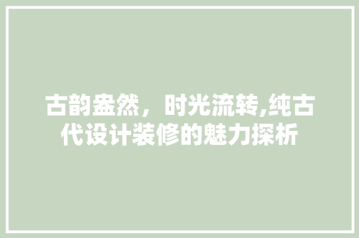 古韵盎然，时光流转,纯古代设计装修的魅力探析