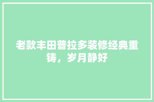 老款丰田普拉多装修经典重铸，岁月静好
