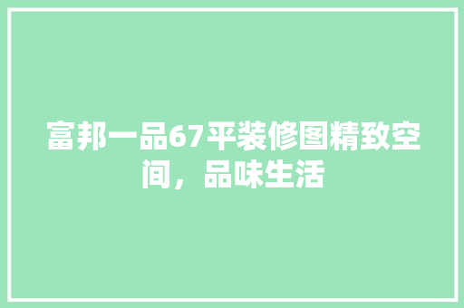 富邦一品67平装修图精致空间，品味生活