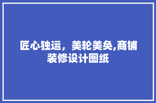 匠心独运，美轮美奂,商铺装修设计图纸  第1张