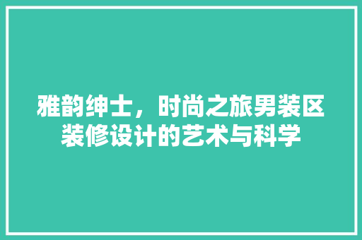 雅韵绅士，时尚之旅男装区装修设计的艺术与科学